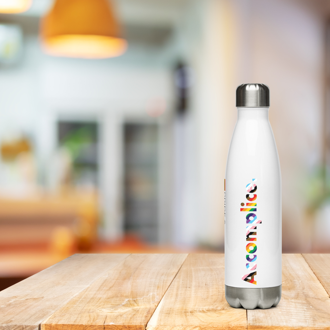 The Accomplice stainless steel water bottle