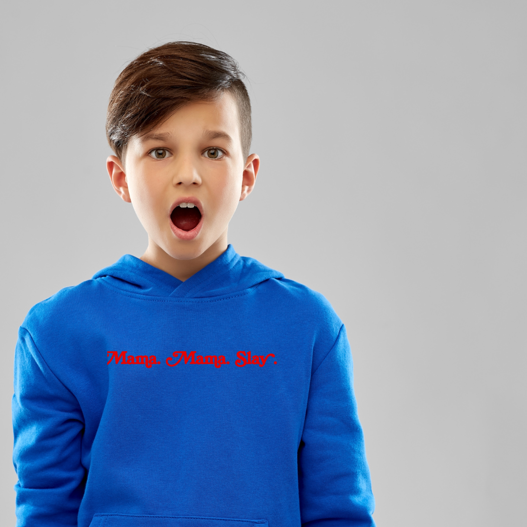 Mama. Mama. Slay. Kids fleece hoodie