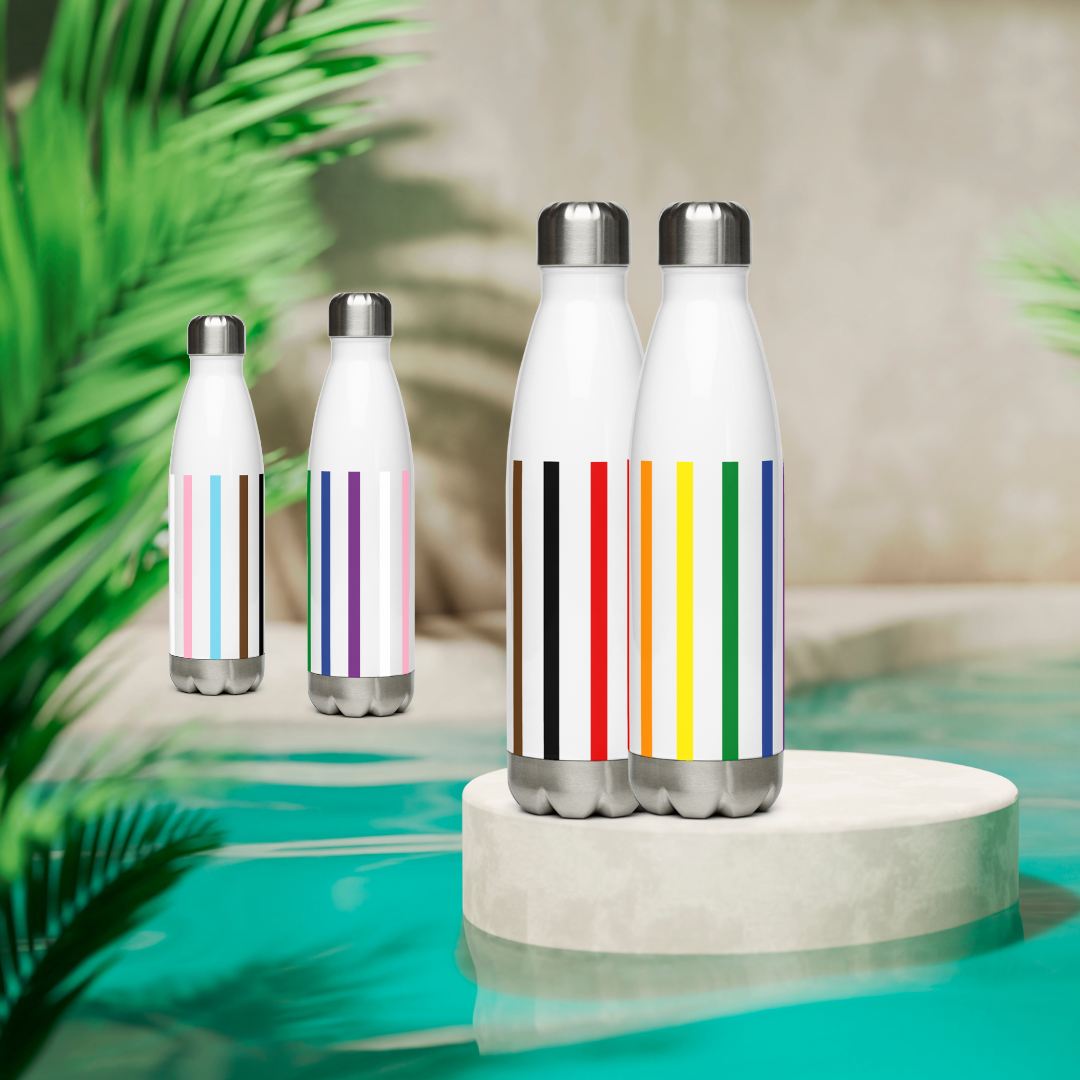 The Rainbow Stripes Stainless steel water bottle