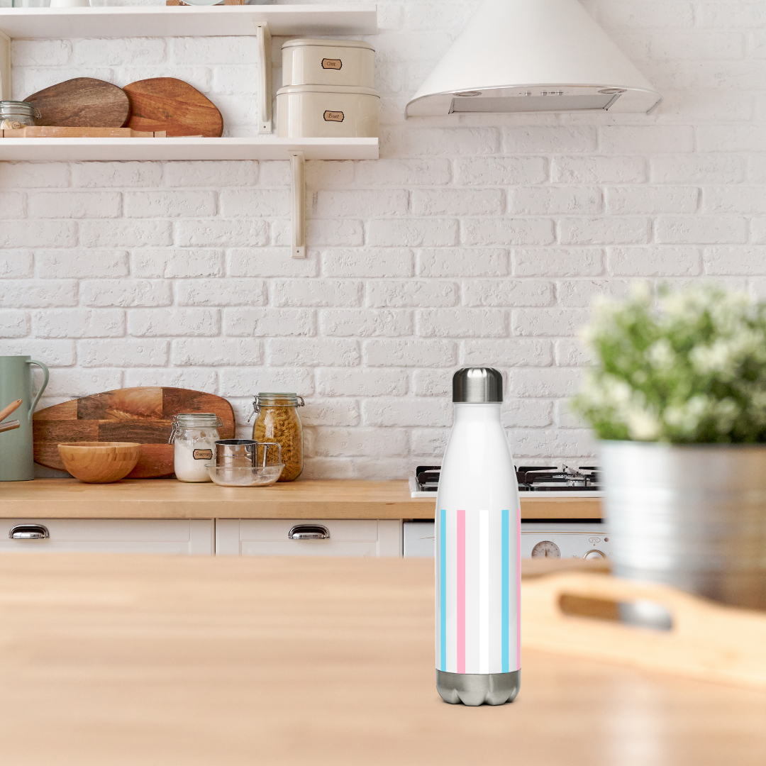 The Transvisible Stripes Stainless steel water bottle