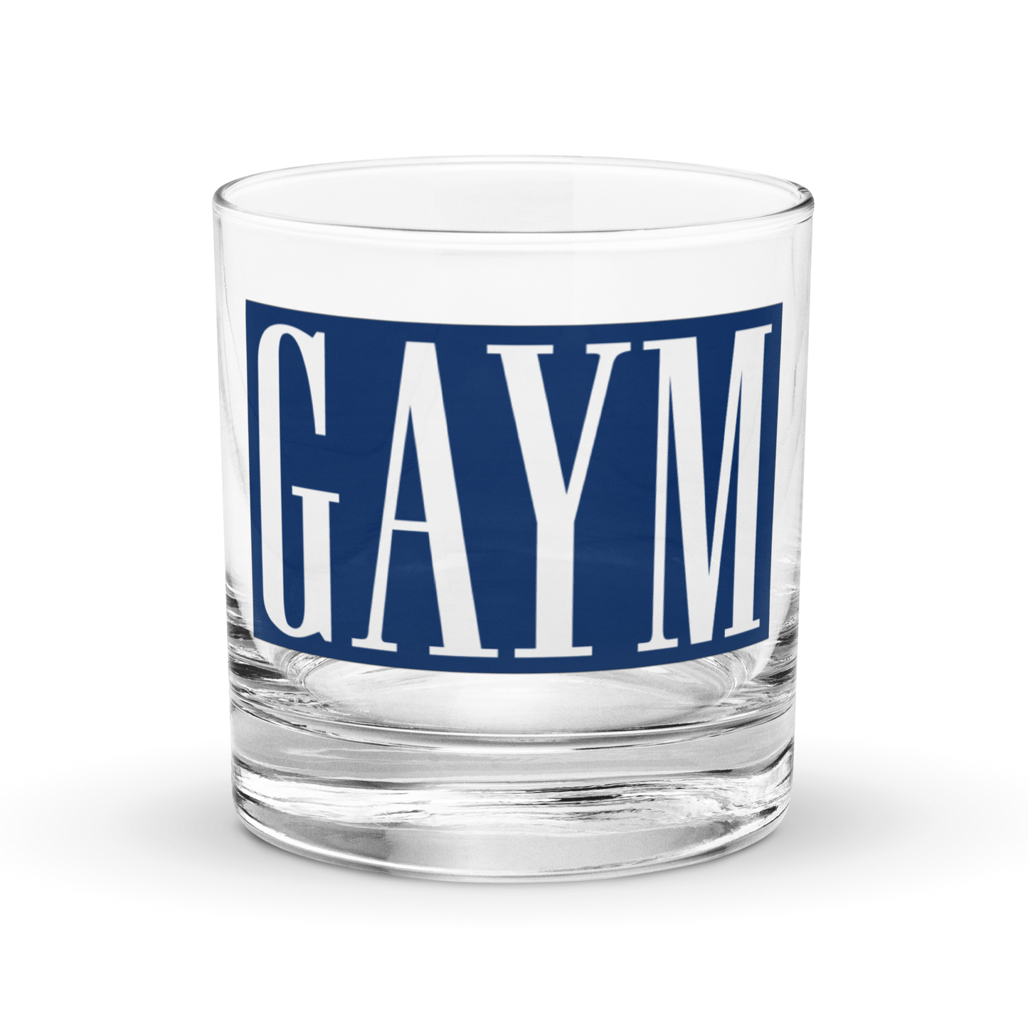 The GAYM Rocks glass