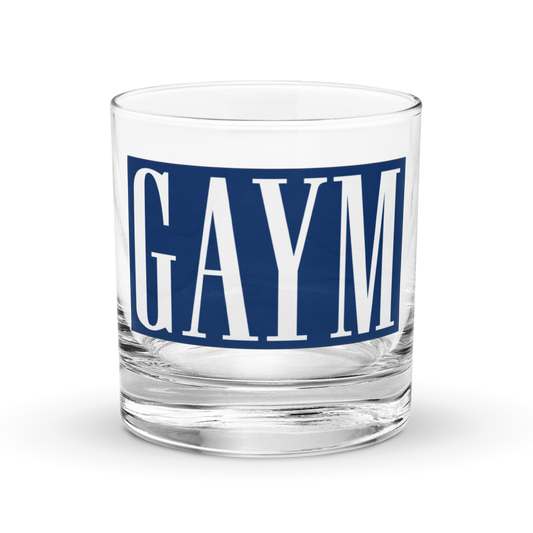 The GAYM Rocks glass